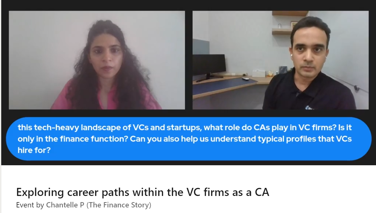 Ankush Bhutra discusses the opportunities in VC during a LinkedIn live